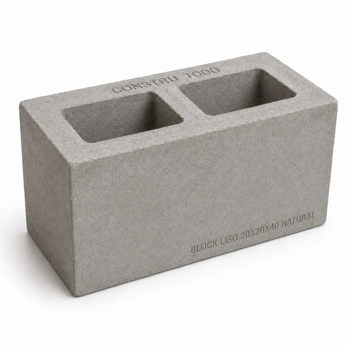 BLOCK LISO 20X20X40 NATURAL HUECO POR 2 LADOS