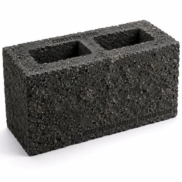 BLOCK RUSTICO APARENTE 15X20X40 MORELIA NEGRO