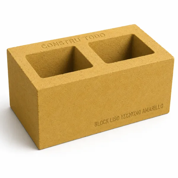 BLOCK LISO 12X20X40 AMARILLO