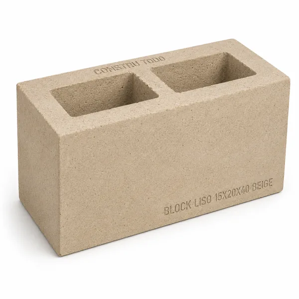 BLOCK LISO 15X20X40 BEIGE